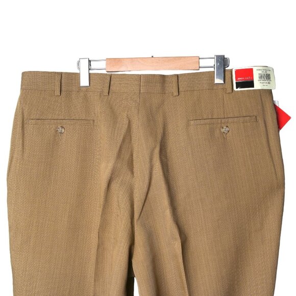 Vintage Pierre Cardin Dress Pants Trousers Flat Front Slacks Tan Sz 40 NEW - Picture 4 of 13